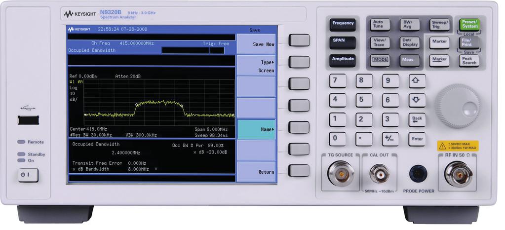 Analisador de Espectros N9320B Keysight Desempenho profissional por um preço acessível (continuação) 1 2 2 1.