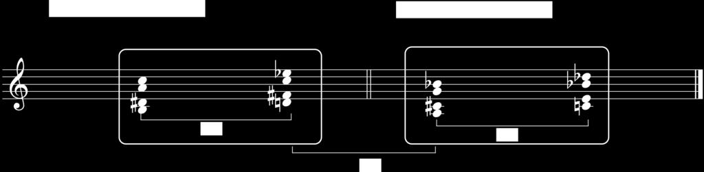 106 colcheia do c. 35 para o acorde seguinte gera uma transposição de três semitons, este mesmo procedimento é repetido no c. 36. Em seguida, c.