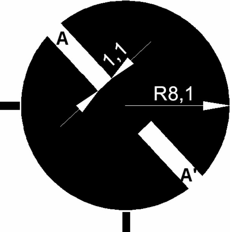 94 com fendas com 1,1 mm de largura, que resultaram em melhor perda de retorno nas simulações iniciais do patch circular.