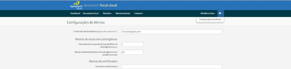 6 Para programar a exportação apenas do mês anterior ao atual, desmarque a opção "Exportar todo mês" e escolha uma data para o envio do link de download das notas.