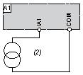 LI : Marcha a ré Entrada analógica configurada para tensão com fornecimento de energia interna (1) Potenciômetro de 2,2 kω