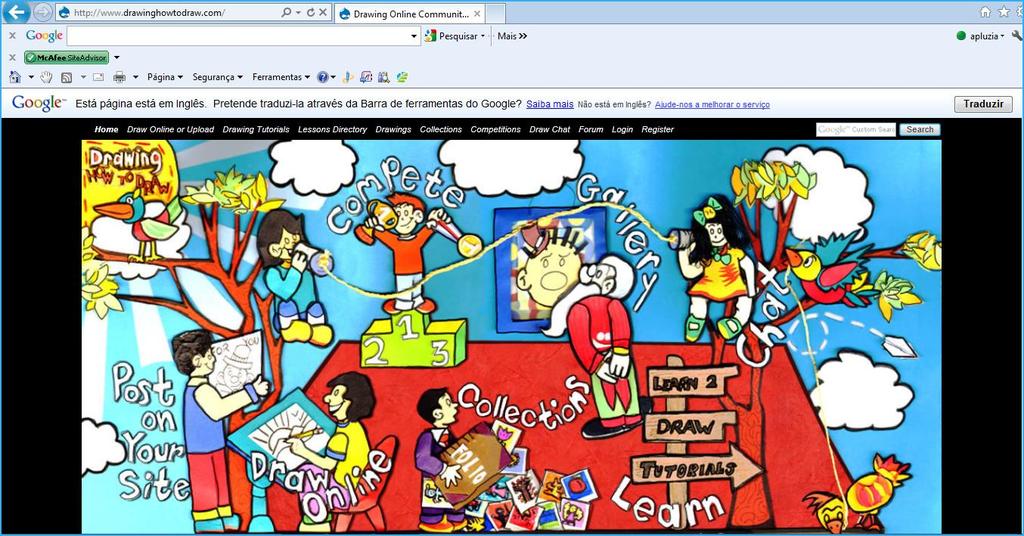 Manual e Guia de Utilização e Exploração do Drawing How to draw Para acederes a esta ferramenta, deves, no browser da Internet digitar