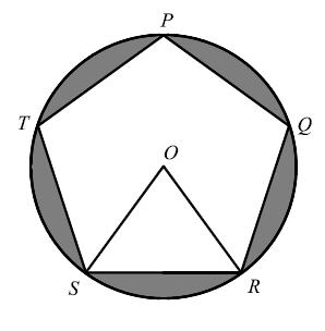 Teste Intermédio de Matemática 9.º ano 2008 Maio 37. Na figura que se segue está representada uma circunferência de centro O, em que está inscrito um pentágono regular [PQRST]. 37.1.