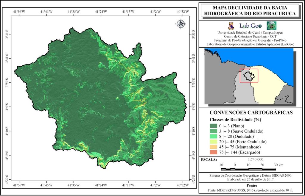 hidrográfica (Dh) de 0,34 canais/km 2 indicam o baixo potencial atual do rio em gerar novos canais.
