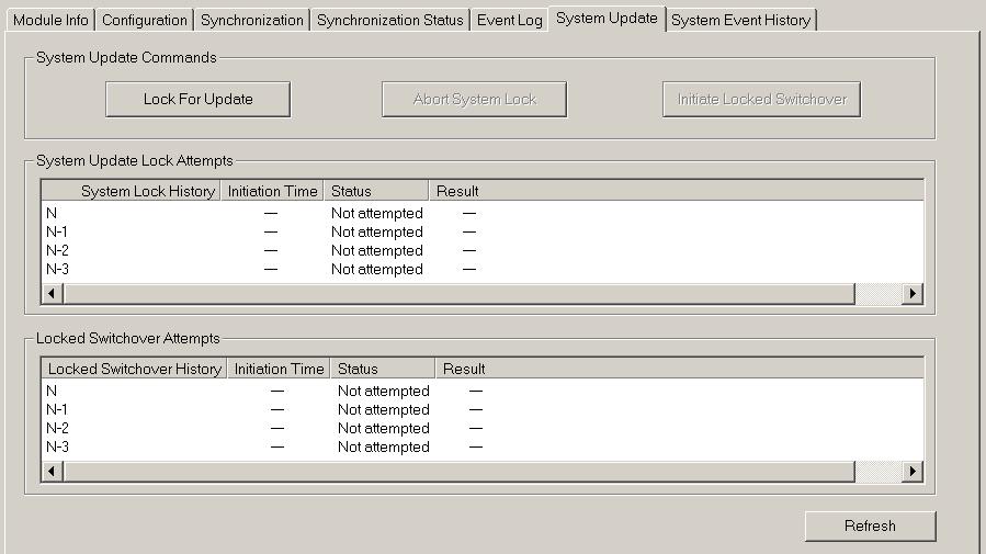 Configurar os módulos de redundância Capítulo 6 Guia System Update Utilizar os comandos na guia System Update permite realizar as atualizações de firmware no rack secundário enquanto o rack primário