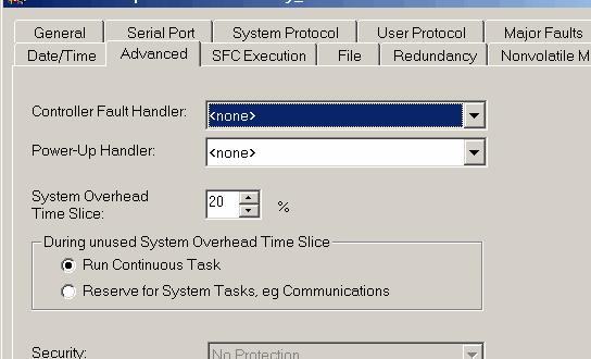 Capítulo 7 Programar o controlador redundante Mudar a time slice de atraso do sistema Para mudar a time slice de atraso do sistema, acesse a caixa de diálogo Controller Properties e clique na guia