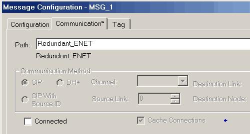 Verificar controle de programa do usuário Para que uma instrução MSG emita um comando através dos módulos de redundância, estes devem ser configurados para o controle de programa do usuário.