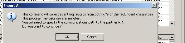 parceiro secundário desqualificado Primário sem parceiro secundário Exportar todos os registros de eventos Para exportar os registros de eventos com o RMCT versão 8.01.05, siga estas etapas. 1.