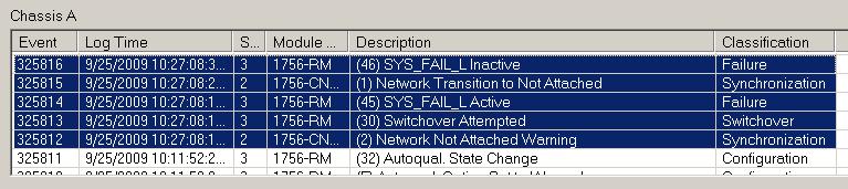 Capítulo 9 Localizar falhas em um sistema redundante 4. Use a hora da ocorrência de troca encontrada no rack primário para identificar o evento correspondente no rack secundário.