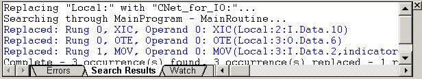 Converter a partir de um sistema não redundante Apêndice D 9. Clique em Replace All. A operação de localizar/substituir foi concluída e os resultados estão indicados na guia Search Results.