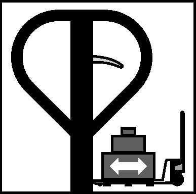 7. Operación ATENCIÓN: Antes de mover el equipo, verifique siempre si la carga está debidamente posicionada, centralizada, estable y posicionada sobre las 2 (dos) horquillas para transportar.