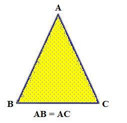 Triângulo Isósceles: é todo triângulo que apresenta dois lados com a