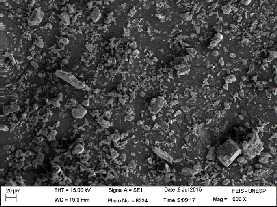 Figura 5 Partículas da matéria-prima importada observadas por microscopia eletrônica de varredura. ) com aumento de 500x e ) com aumento de 5000x (utor Próprio).