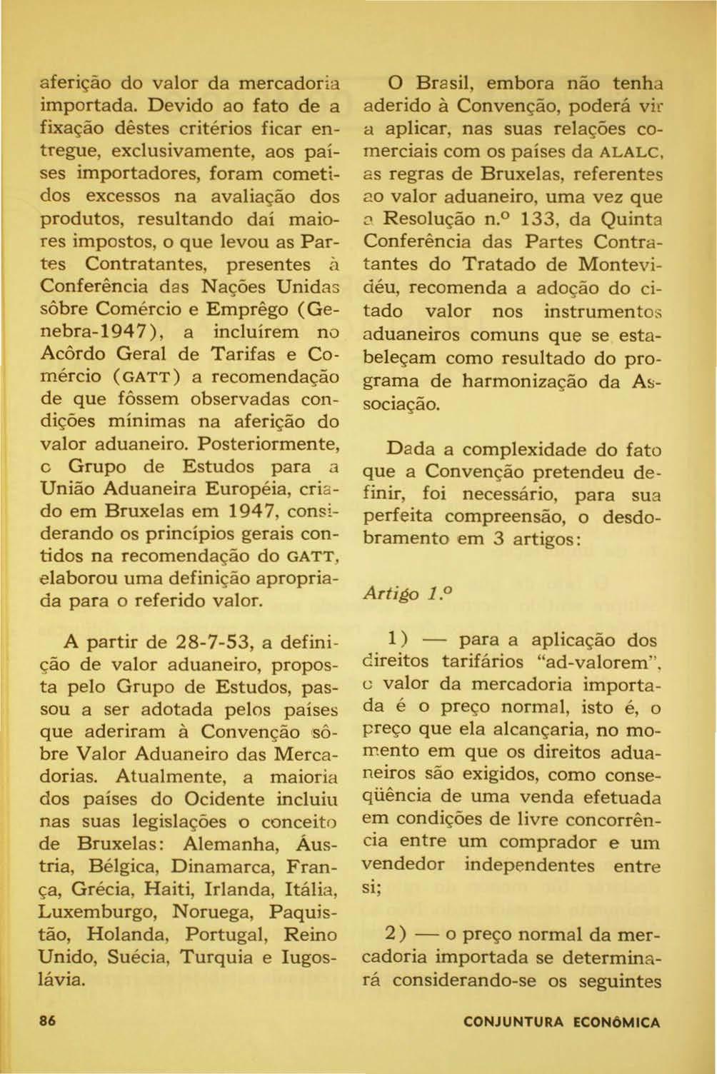 aferição do valor da mercadoria importada.