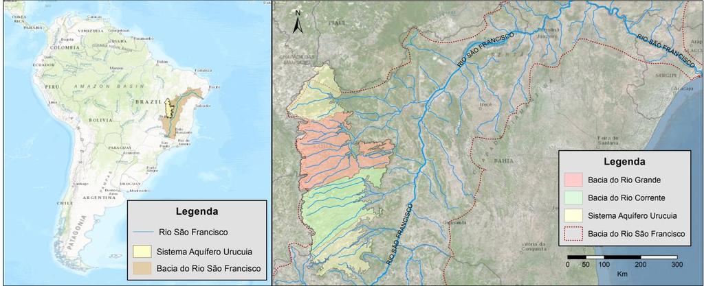 INTRODUÇÃO O Sistema Aquífero Urucuia (SAU) compõe a bacia hidrográfica do Rio São Francisco (Figura 1) e corresponde a um dos principais aquíferos contribuintes para o fluxo de águas do Rio São