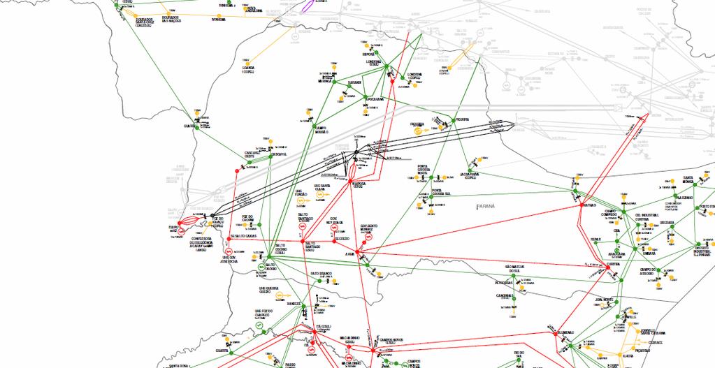 Interligação Sul e Sudeste/Centro-Oeste A interligação elétrica existente entre as regiões Sul e Sudeste possibilita a otimização energética entre estas regiões aproveitando a diversidade hidrológica