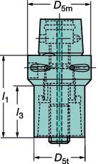 ) Lado da D 5m Desenho Lado da máquina ferramenta Código para pedido Refrigeração 1) mm pol. D5m D 5t mm pol. D5t l 1 l 1 l 3 l 3 mm pol. mm pol. α 21 U 1 C4 C3 C4-391.02-32 055A 1 40 1.575 32 1.