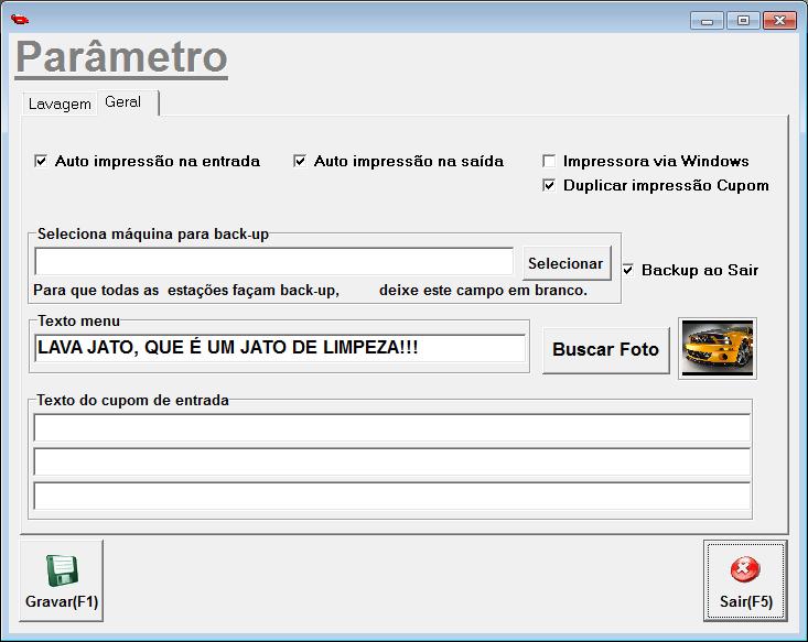 13. PARÂMETROS DO SISTEMA : O parâmetro traz a possibilidade de alterar a foto utilizada como fundo do sistema possibilitando ao usuário a utilização do seu logo ou qualquer outra imagem que desejar,