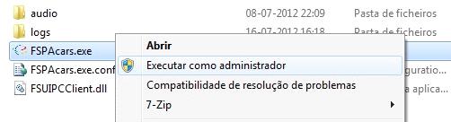 1) Instalar o FSPAcars: - (Windows Vista, Windows 7, Windows 8 e Windows 10) Iniciar a instalação/executar como administrador.