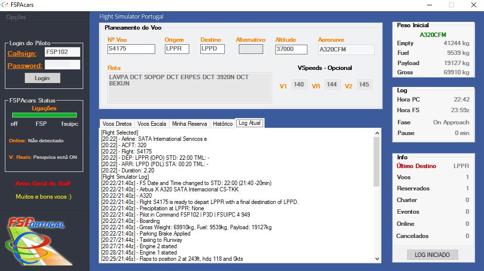 11) Log Atual: - Pode ver o log durante o voo.
