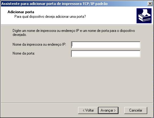 CONFIGURAÇÃO DAS CONEXÕES DE IMPRESSÃO 21 7 Digite o endereço IP do Fiery EXP8000/50. 8 Clique em Avançar.