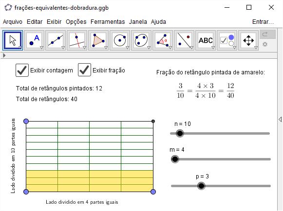 cap_aluno 06/9/0 8:7 page 6 #6 0 = n, onde n é o numero de partes em que você dobrou a folha. n 0 Agora, recomenda-se que você utilize o aplicativo disponível no link a seguir http: //tube.geogebra.