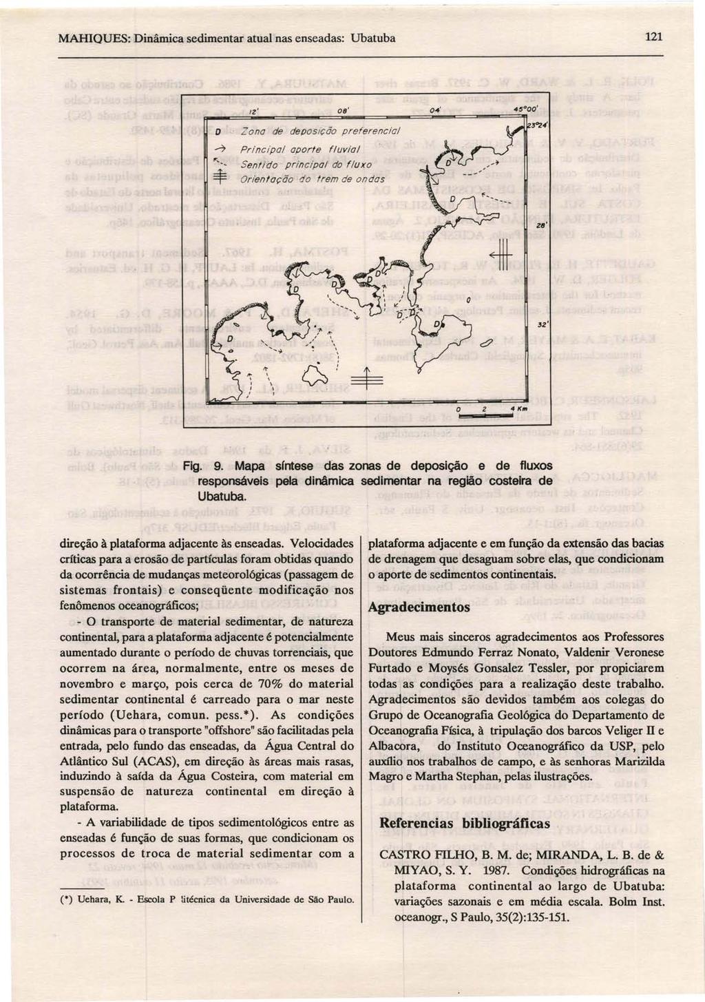 MAHIQUES: Dinâmica sedimentar atual nas enseadas: Ubatuba 121 I Z ' 0 8 ' Zona de de posição preferencial Principal aport e fluvial Sentido principal do fluxo Orient ação do trem de ondas zs' 3Z' ".