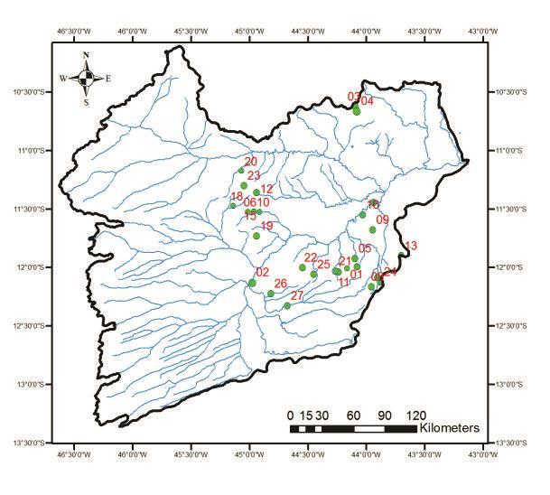 2914 / 2011 do Ministério da Saúde, visando identificar os poços mais adequados para o consumo humano e a irrigação das terras agricultáveis na referida bacia hidrográfica.