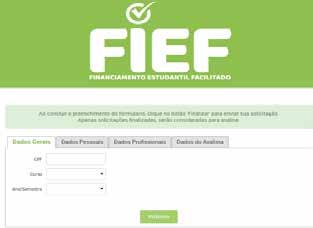 FINANCIAMENTO ESTUDANTIL FACILITADO Renovação FIEF 2018.1 Renovação FIEF: O aluno Fief deverá aceitar o termo de acordo, dentro do período de renovação, seguindo o passo 1 da tela ao lado.