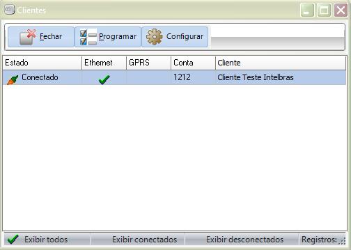 Visualização de Clientes e Conexões Uma vez configurado, o serviço Receptor IP está apto a receber as conexões das centrais Intelbras e reportar os eventos para o software de monitoramento.