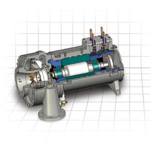 COMPRESSORES DE MANCAL MAGNÉTICO TÃO CONFIÁVEIS QUANTO EFICIENTES Os mancais magnéticos eliminam selos mecânicos e o desgaste de superfícies para maior vida útil da máquina.