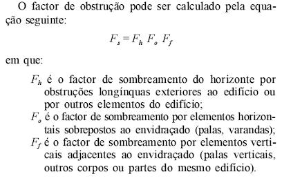 Factores de obstrução (tabelas IV.