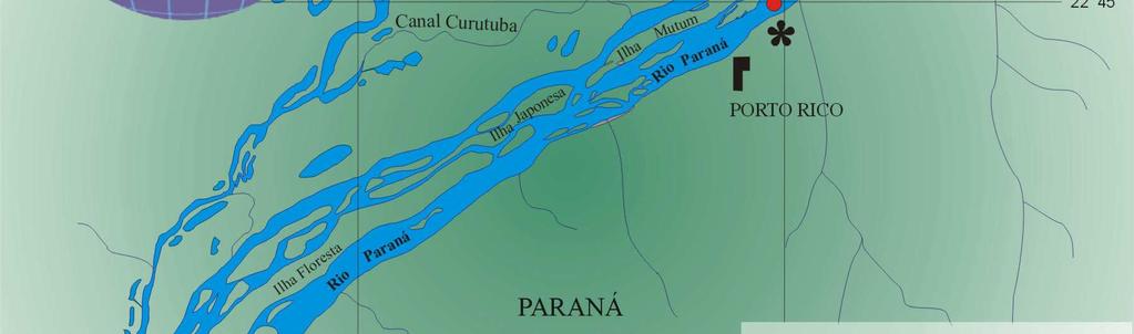 De sua nascente, na confluência dos rios Grande e Paranaíba (latitude 20 o S), até a foz no estuário do rio da Prata, Argentina (latitude 34 o S), o rio Paraná percorre cerca de 3.780 km.