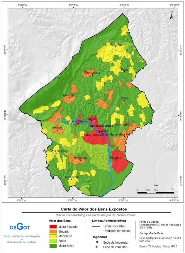 POPULAÇÃO EXPOSTA VALOR DOS BENS EXPOSTOS VULNERABILIDADE SOCIAL Densidade Populacional Área (%) Muito Baixo VIII CONGRESSO DA GEOGRAFIA PORTUGUESA, 26 A 29 DE OUTUBRO DE 2011, LISBOA/IGOT Valor das