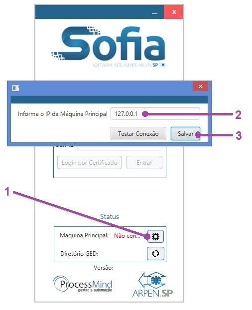 ícone de engrenagem (1) - Digite o IP