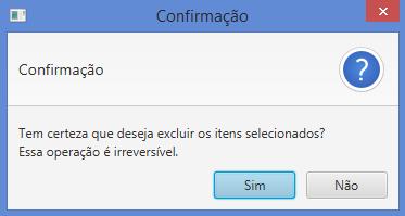 Para excluir um ou mais registros do Sofia, selecione o registro desejado (1) e e clique em Excluir