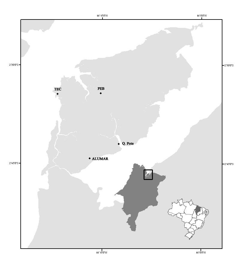 46 FIGURAS Figura 1. Localidades amostradas para moscas ectoparasitas de morcegos na Ilha de São Luís, Maranhão. Figura 2.