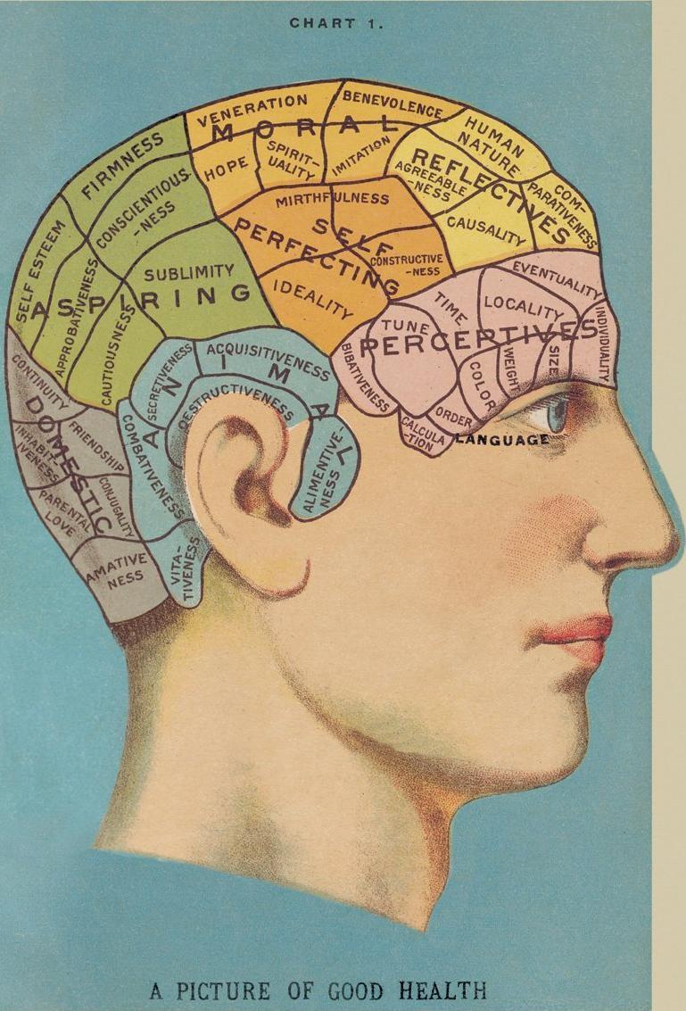 FRENOLOGIA 1. ciência que estabelecia as relações entre as características mentais e a forma e do tamanho do crânio das pessoas. Teve grande aceitação na segunda metade do séc.xix 2.