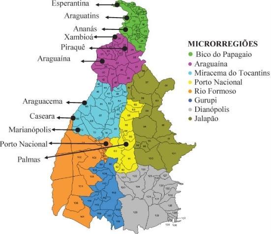 Figura 2- Mapa do Tocantins, destaque região Bico do Papagaio TO. Disponível em: www.wikipédia.com.br.