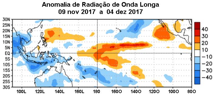 As anomalias no conteúdo calórico são calculadas como os desvios das pêntadas médias do período base de 1981 2010.