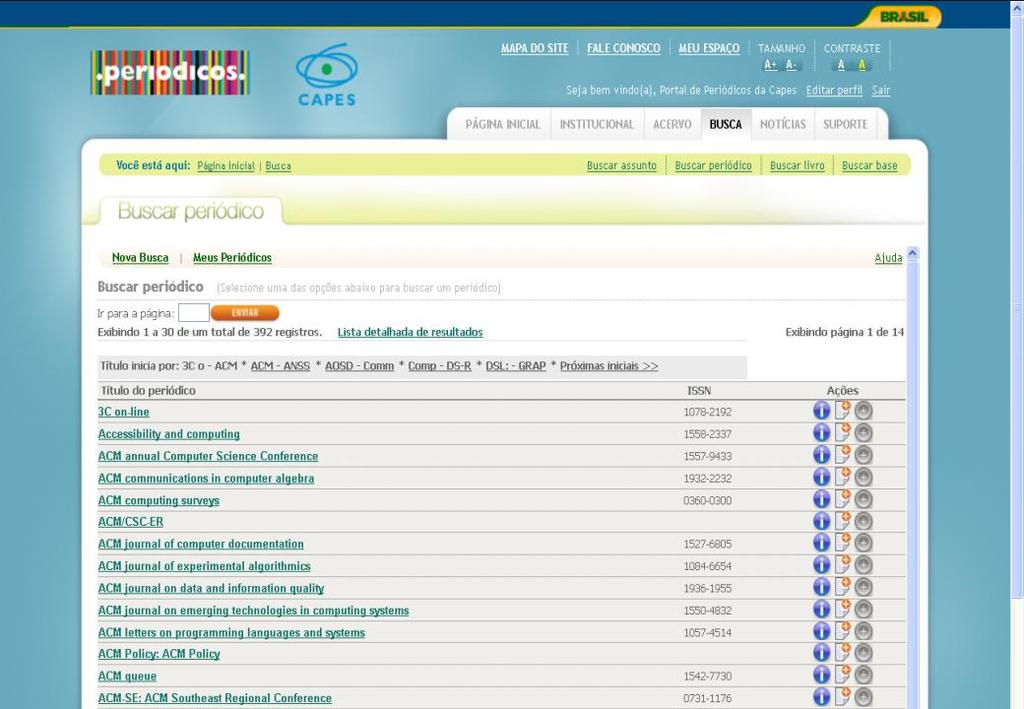 Para verificar informações sobre o periódico