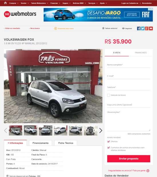 Para o site WebMotors o Olho de Gato também oferece uma integração automática.