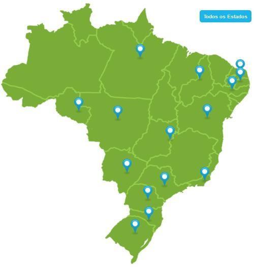 - Bahia (BH) - Distrito Federal (DF) - Goiás (GO) - Mato Grosso (MT) - Mato Grosso do Sul (MS) - Pará (PA) - Paraíba (PB) - Paraná (PR) - Pernambuco (PN) - Paraíba (PB) - Piauí (PI) - Rio de Janeiro