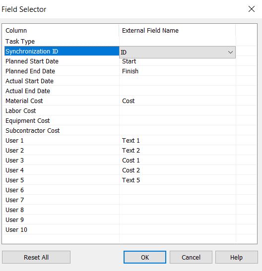 4.2.2 Importar o cronograma da construção O segundo passo consiste em importar o cronograma do MS Project para o software de faseamento construtivo.