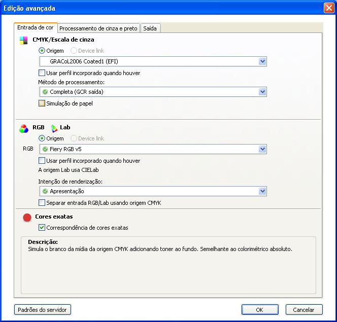 IMPRESSÃO NO WINDOWS 64 11 Para editar recursos avançados de gerenciamento de cores, como, por exemplo, Intenção de renderização de RGB/Lab, clique em Configurações para especialistas.