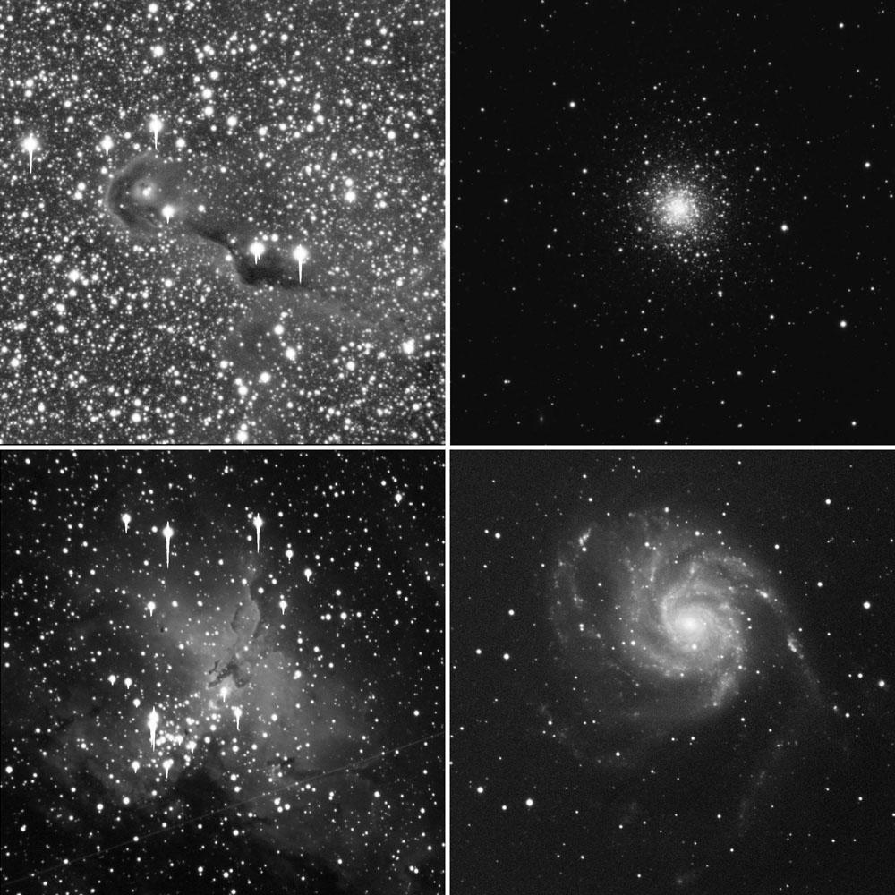 Figura 11- Primeiras imagens CCD obtidas com o setup do observatório de Fronteira numa das