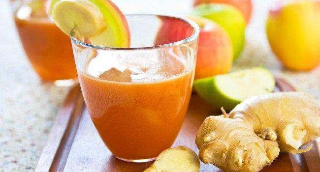 25- Suco detox com gengibre 200 ml de suco de uva integral 1 limão com casca Gengibre a gosto Canela a gosto Modo de preparo Bata bem todos os ingredientes no liquidificador e coe em seguida.