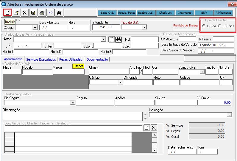 19.4 Na tela dados do cliente, cadastre