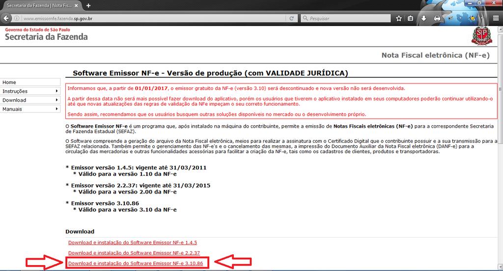 43.0 - Como instalar o emissor de NF-e? 43.