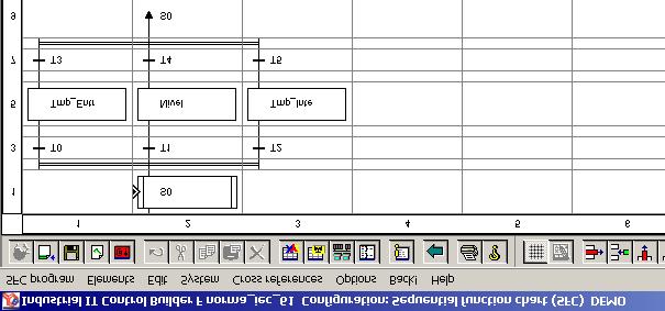 65 Figura 32 Programa da Lógica de Controle em SFC. Para se inserir uma POU no SFC, deve-se criá-la primeiramente no Rascunho (POOL), compilá-la (Check), para depois inseri-la no programa principal.